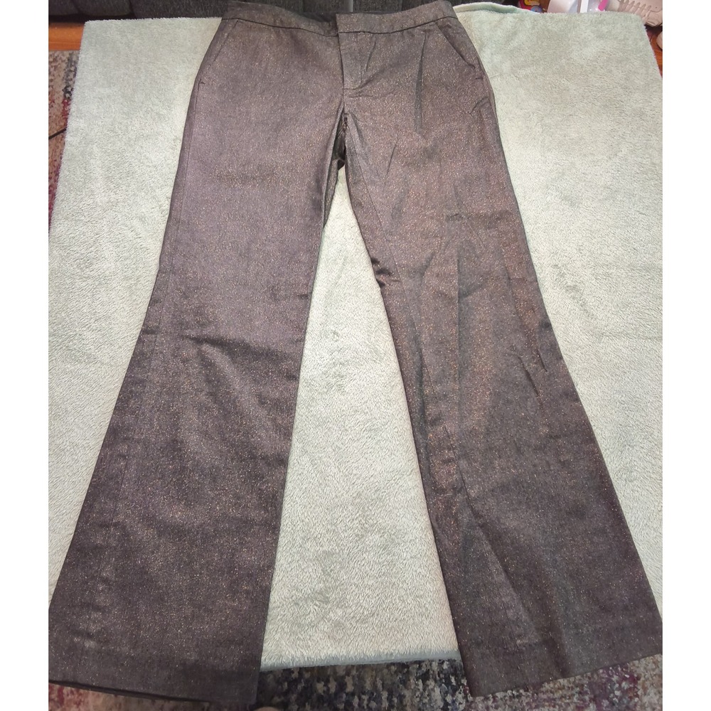 Gap Womens 10 Sparkle Metallic‎ Straight Leg Dress Pants Charcoal Black Glitter